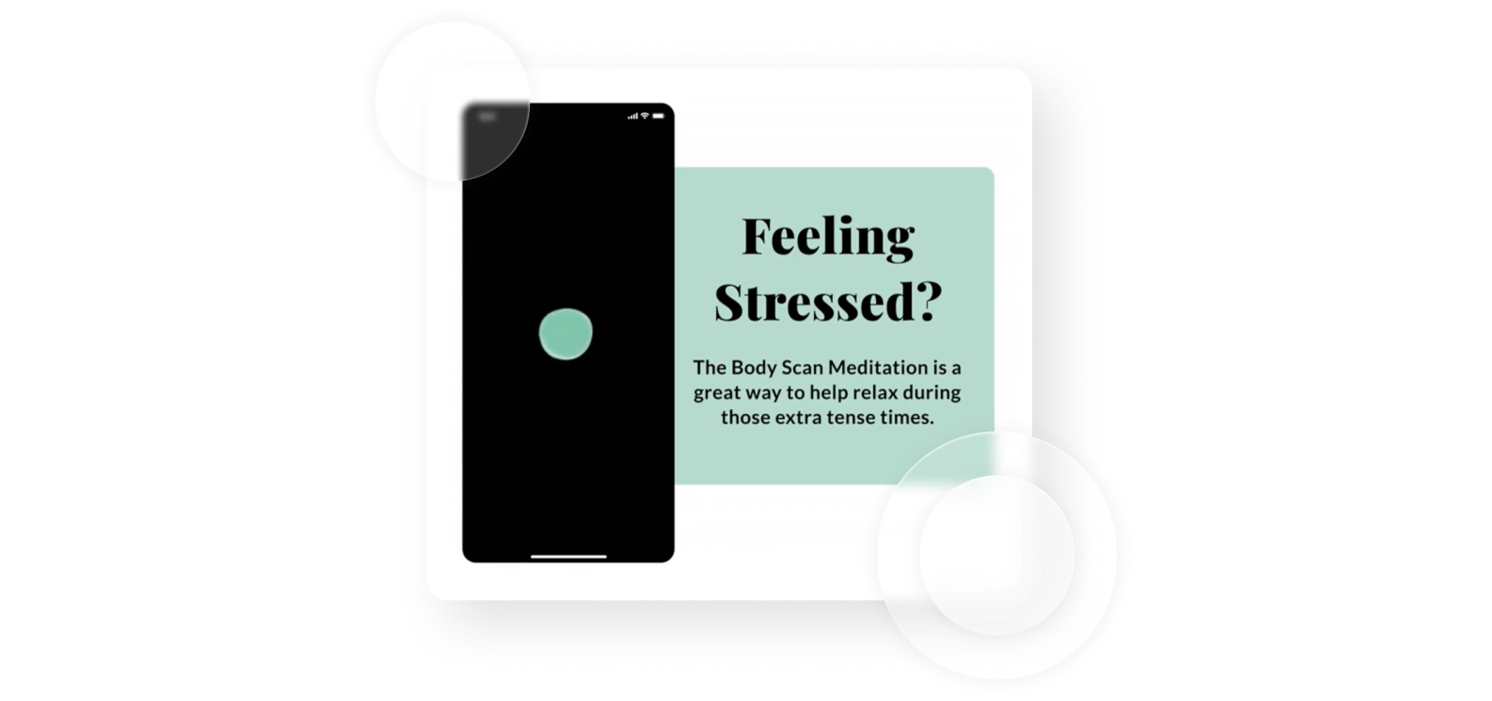 Qlarity mobile screens for guided exercises and reflection.
