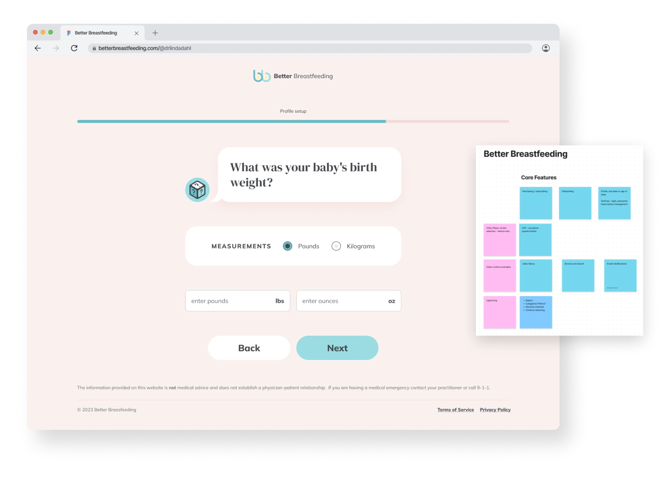 Better Breastfeeding · Digital platform. Product imagery from the published project.