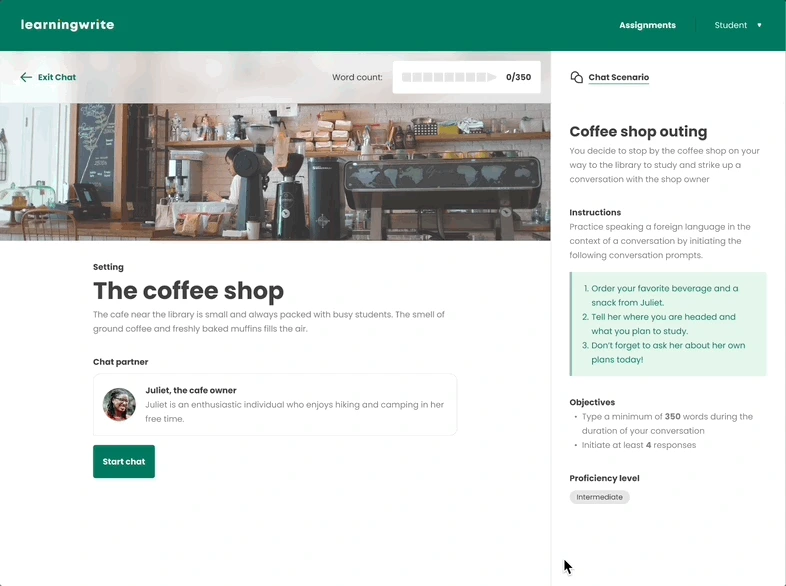 LearningWrite  ·  Pre-written prompts, for assignments made simple.
